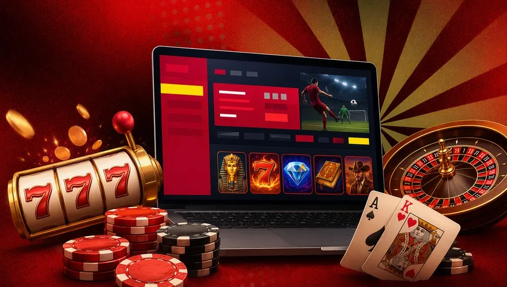 logo Rabona su schermo con slot e scommesse